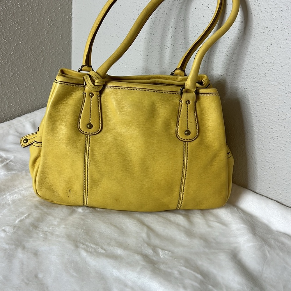 FOSSIL LEATHER YELLOW BAG - Picture 3 of 7